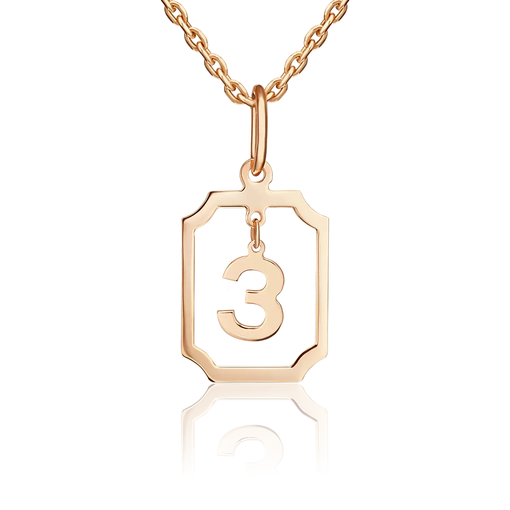 Подвеска «Буква З» из красного золота 03-3642-З-000-1110