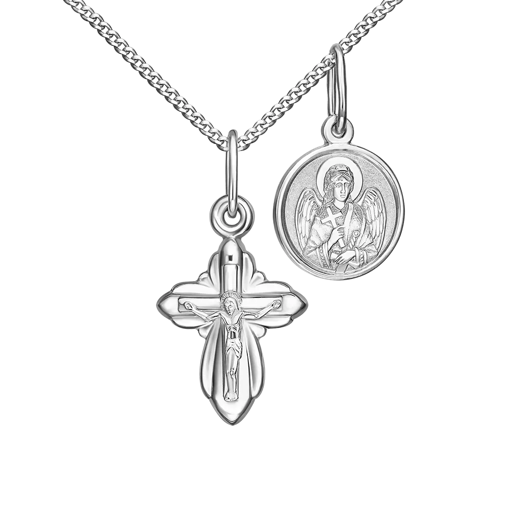 Подарочный крестильный комплект из серебра 15-0015-00-000-0200