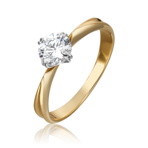 Помолвочное кольцо из лимонного золота c фианитом 01-0954-00-501-1130-38