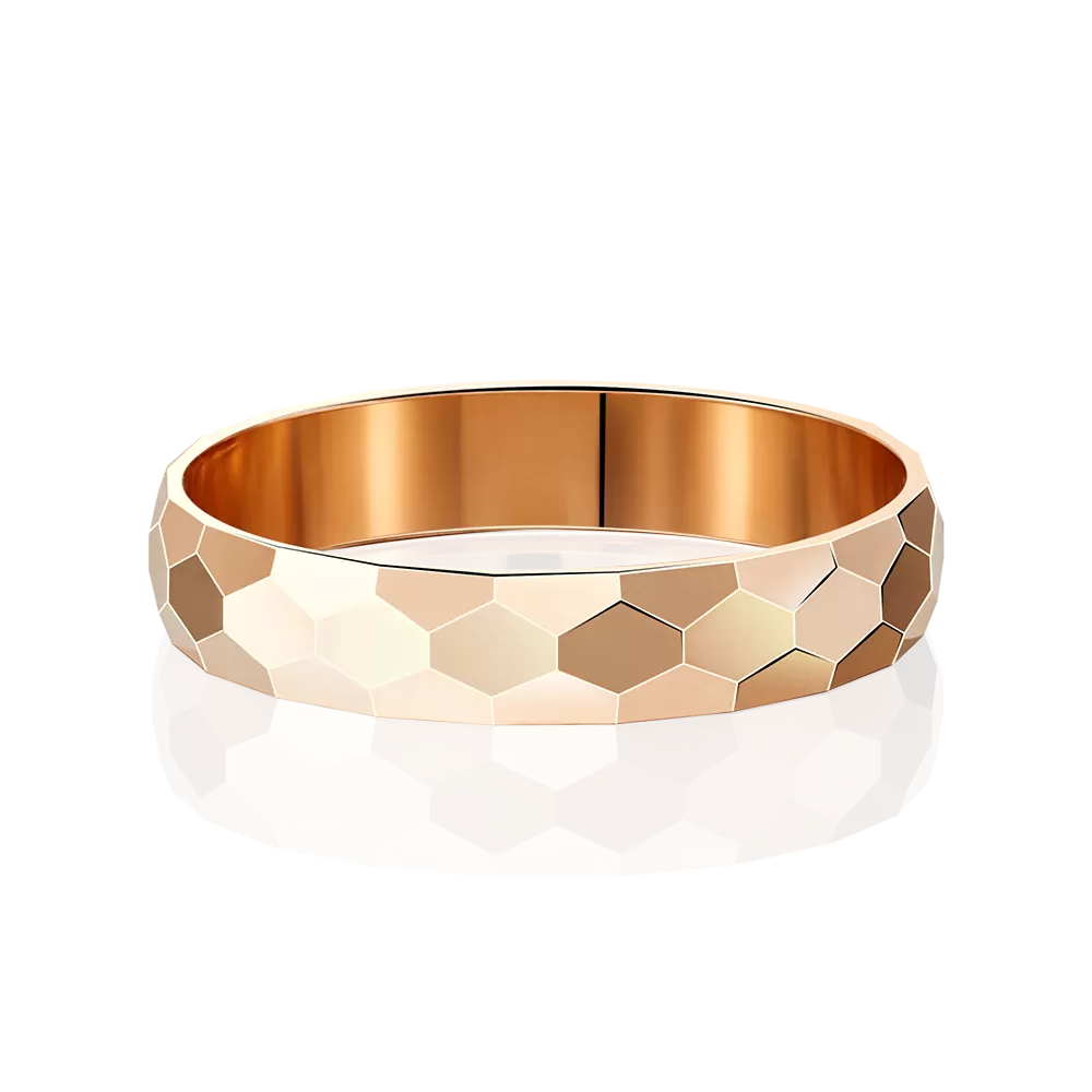 Обручальное кольцо из красного золота с алмазной гранью 01-5376-00-000-1110