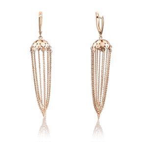 Серьги с английским замком из красного золота 02-3676-00-000-1110-48