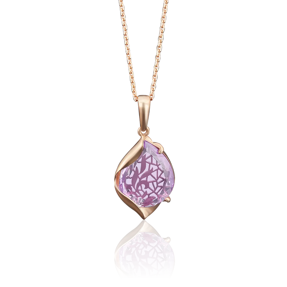 Подвеска из красного золота с аметистом 03-2482-00-203-1110-46