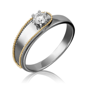 Кольцо из лимонного золота c бриллиантом 01-5206-01-101-1121-30
