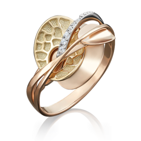 Кольцо из комбинированного золота c фианитами 01-5004-00-401-1140-48
