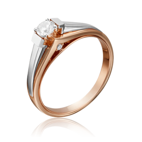 Помолвочное кольцо из комбинированного золота с бриллиантом 01-5184-00-101-1111-30