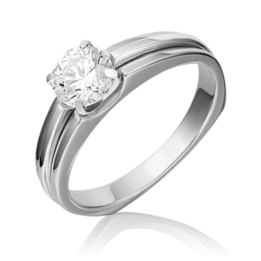 Помолвочное кольцо из белого золота с фианитом 01-5208-00-501-1120-38