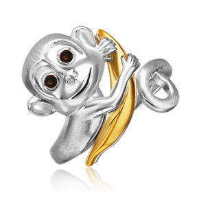 Кольцо «Обезьяна» из серебра c эмалью 01-5664-00-000-0200