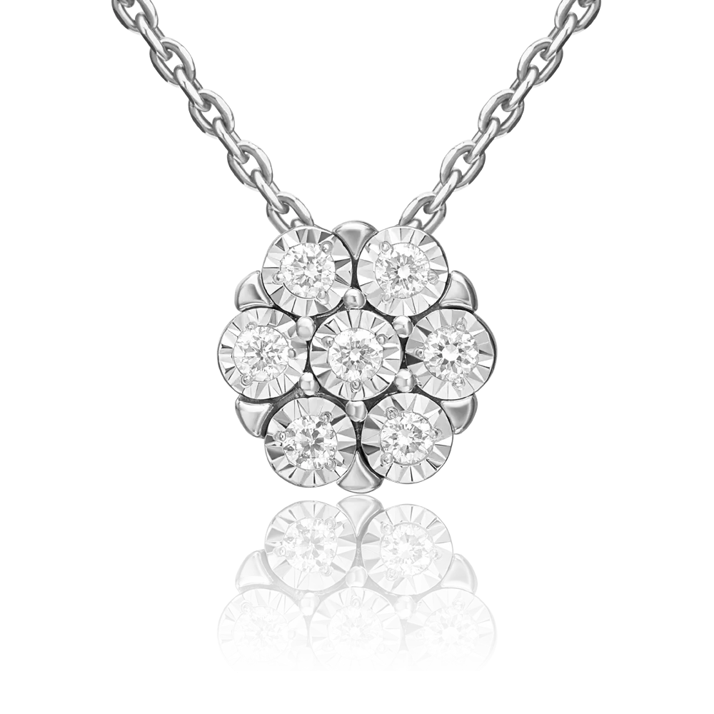 Подвеска-бегунок из белого золота с бриллиантами 03-3462-00-101-1120