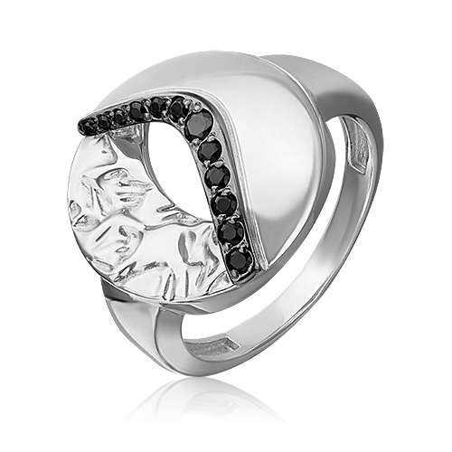 Кольцо из серебра c чёрными фианитами 01-5650-00-402-0200