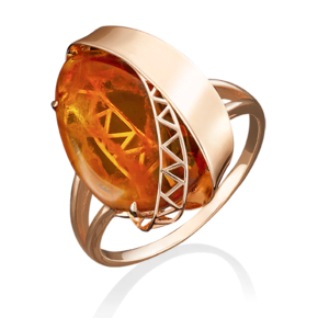 Кольцо из красного золота c янтарём 01-4920-00-271-1110-46
