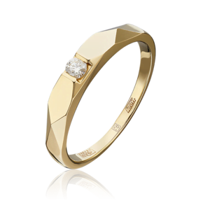 Кольцо из лимонного золота с бриллиантом 01-4942-00-101-1130-30