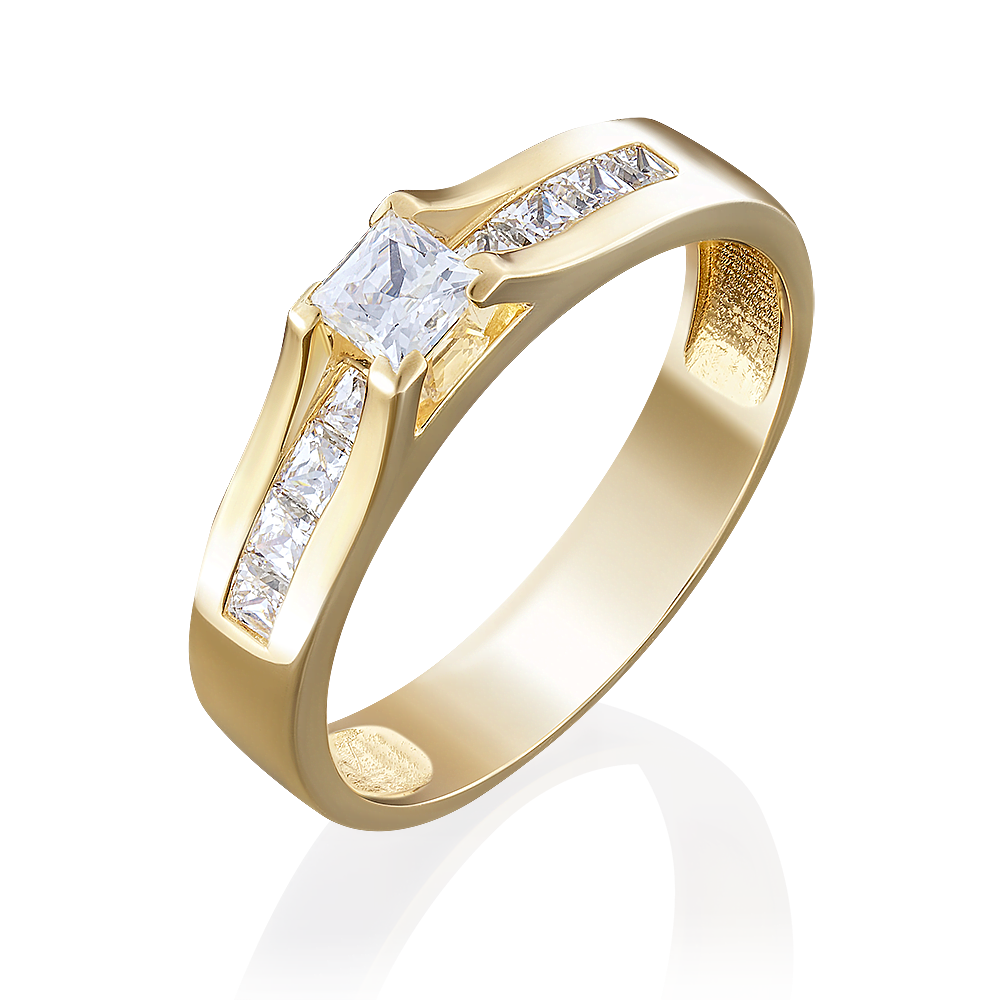 Кольцо из лимонного золота с бриллиантом 01-4943-00-101-1130-30