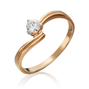 Кольцо из красного золота c бриллиантом 01-1106-00-101-1110-30