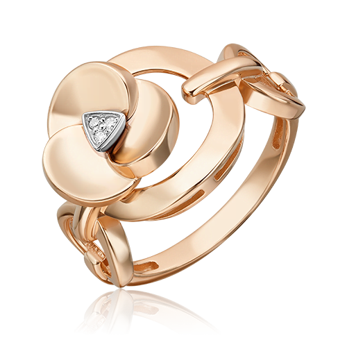 Кольцо из комбинированного золота с бриллиантом 01-5609-00-101-1111