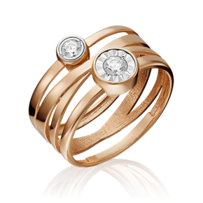 Кольцо из комбинированного золота c фианитами 01-5338-00-501-1111-38