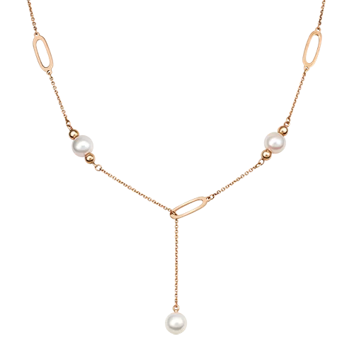 Колье из красного золота с жемчугом культивированным 07-0227-00-301-1110-31