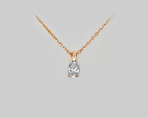 Колье из красного золота с фианитом 07-0118-00-401-1110-03