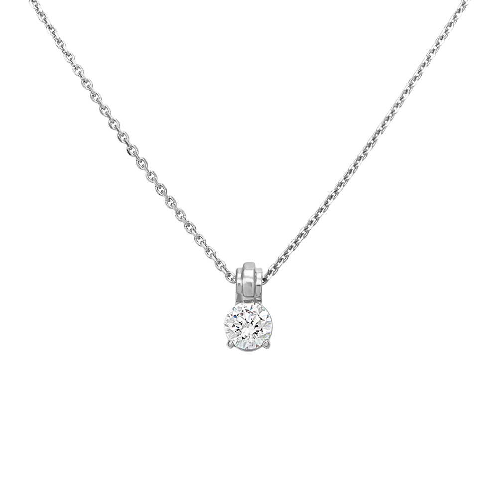 Колье из белого золота с фианитом 07-0123-00-401-1120-03