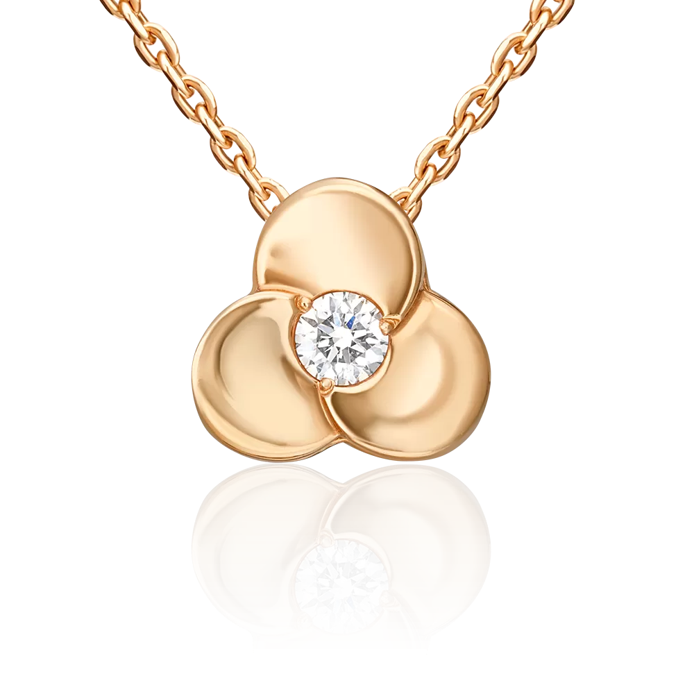 Подвеска-бегунок из красного золота с бриллиантом 03-1338-00-101-1110-30