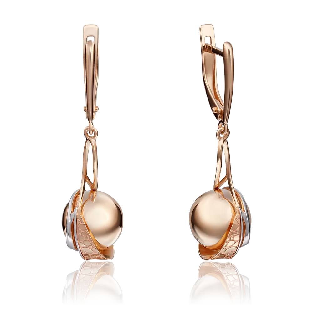 Серьги с английским замком из красного золота 02-4161-00-000-1110-48