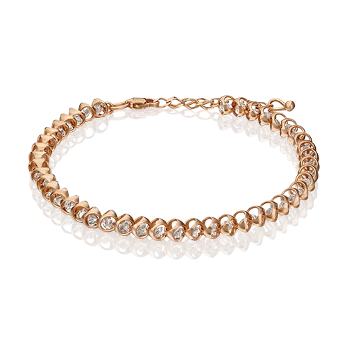 Браслет из красного золота с фианитами 05-0628-00-401-1110