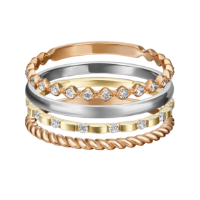 Наборное кольцо из комбинированного золота c фианитами 13-0006-00-401-1140-48