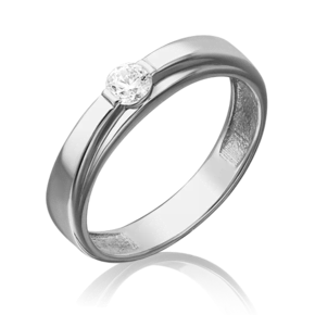 Помолвочное кольцо из белого золота c фианитом 01-4743-00-501-1120-38