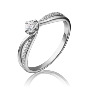 Помолвочное кольцо из белого золота c фианитами 01-4754-00-501-1120-38