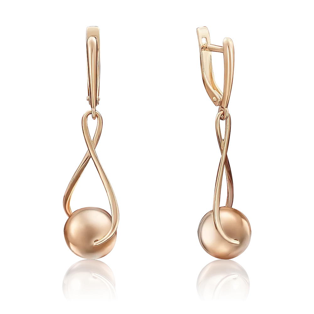 Серьги с английским замком из красного золота 02-3541-00-000-1110-02