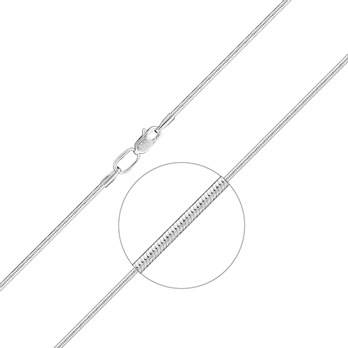 Цепь из белого золота с алмазной гранью (плетение «Снейк») 21-1010-035-1120-17