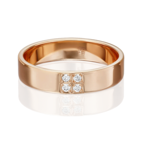 Обручальное кольцо из красного золота c бриллиантами 01-1131-00-101-1110-30