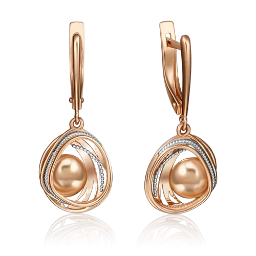 Серьги с английским замком из красного золота 02-4230-00-000-1110-48