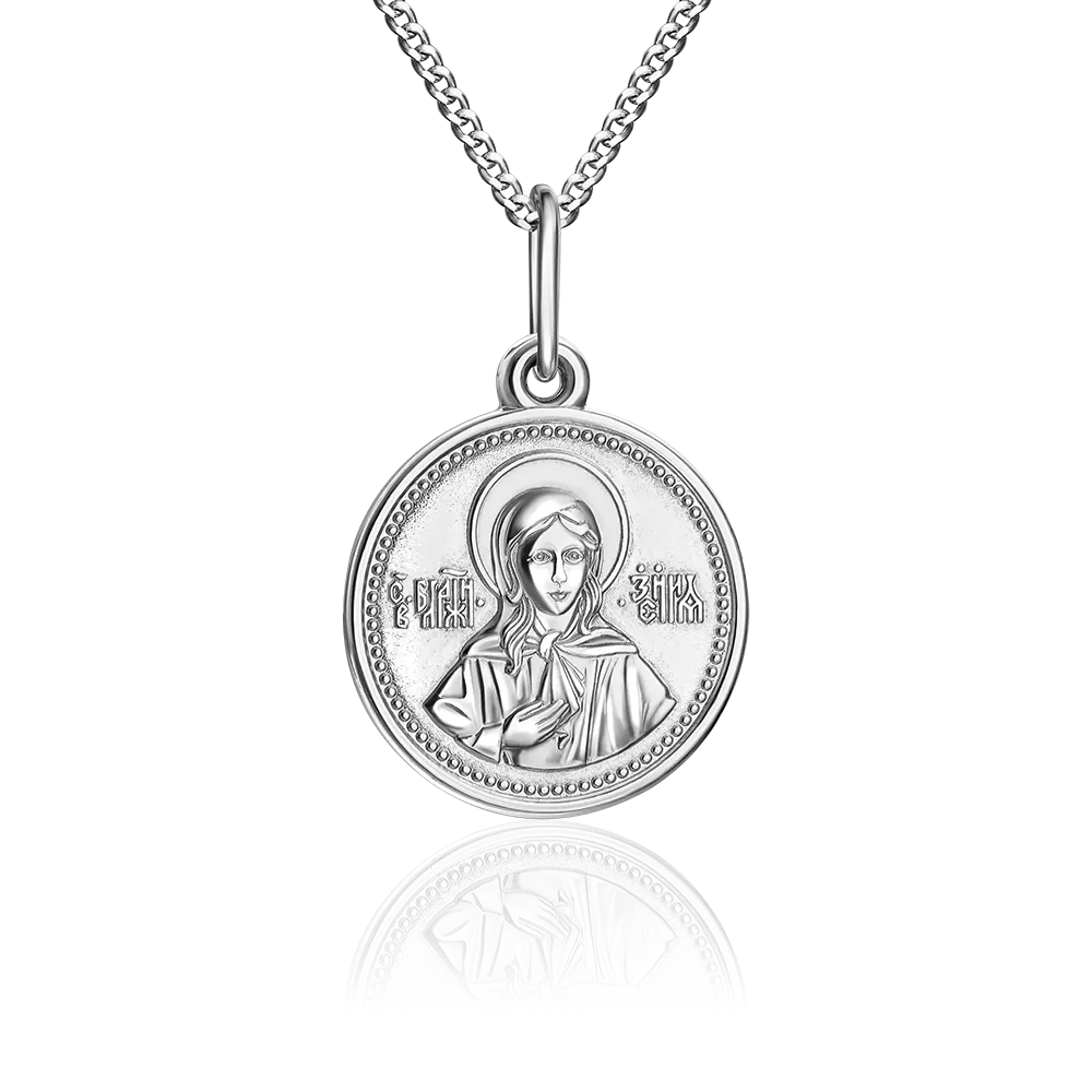 Комплект (иконка на цепи) «Блаженная Ксения» из серебра 15-0026-00-000-0200