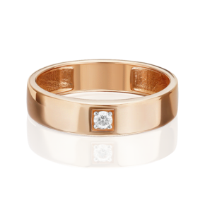 Обручальное кольцо из красного золота c бриллиантом 01-1539-00-101-1110-30