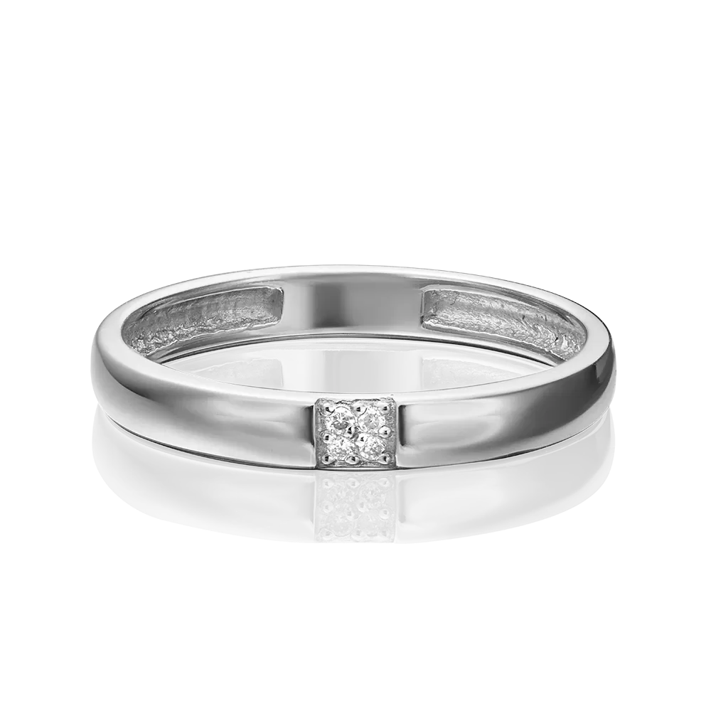 Обручальное кольцо из белого золота с бриллиантами 01-1543-00-101-1120-30