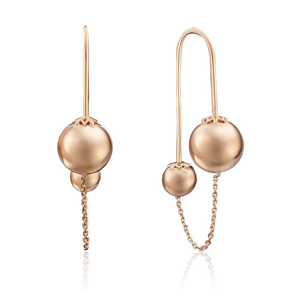 Серьги с французским замком из красного золота 02-3632-00-000-1110-01