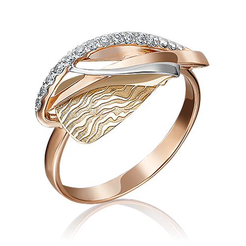 Кольцо из комбинированного золота c фианитами 01-5117-00-401-1113-48