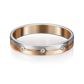 Обручальное кольцо из комбинированного золота c бриллиантами 01-3507-00-101-1111-30