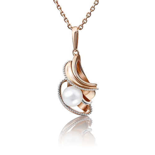 Подвеска из красного золота с жемчугом культивированным 03-2859-00-301-1110-31