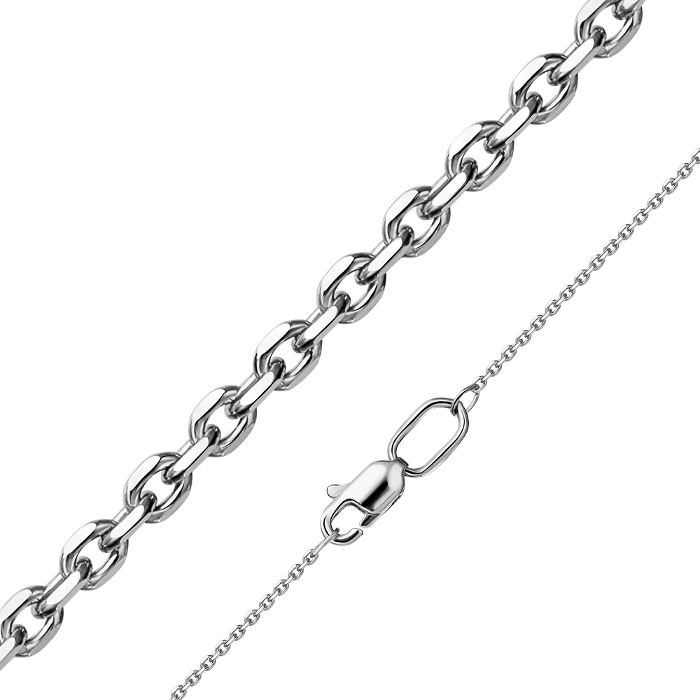 Цепь из белого золота с алмазной гранью (плетение «Якорное») 21-0811-030-1120-17