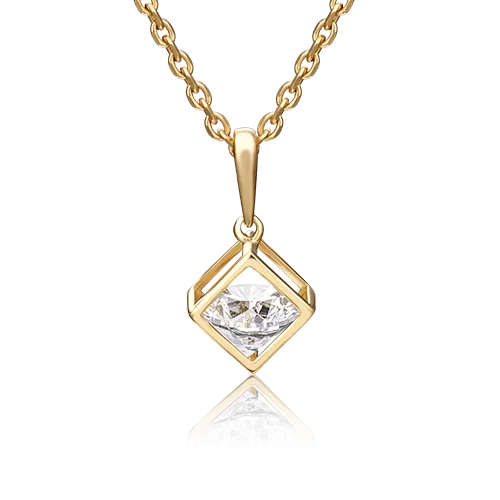 Подвеска из лимонного золота с фианитом 03-2972-00-501-1130-38
