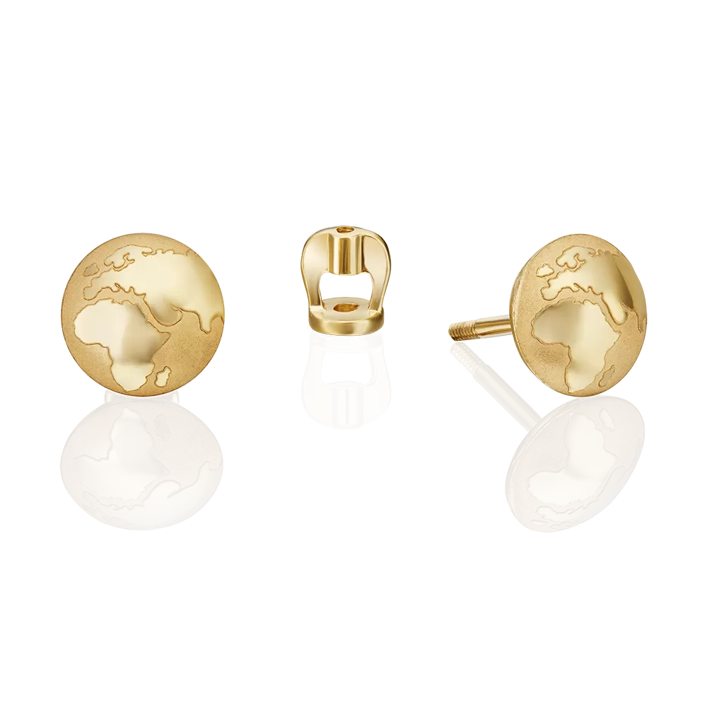 Серьги-пусеты «Постижение тайн» из лимонного золота 02-4886-00-000-1130