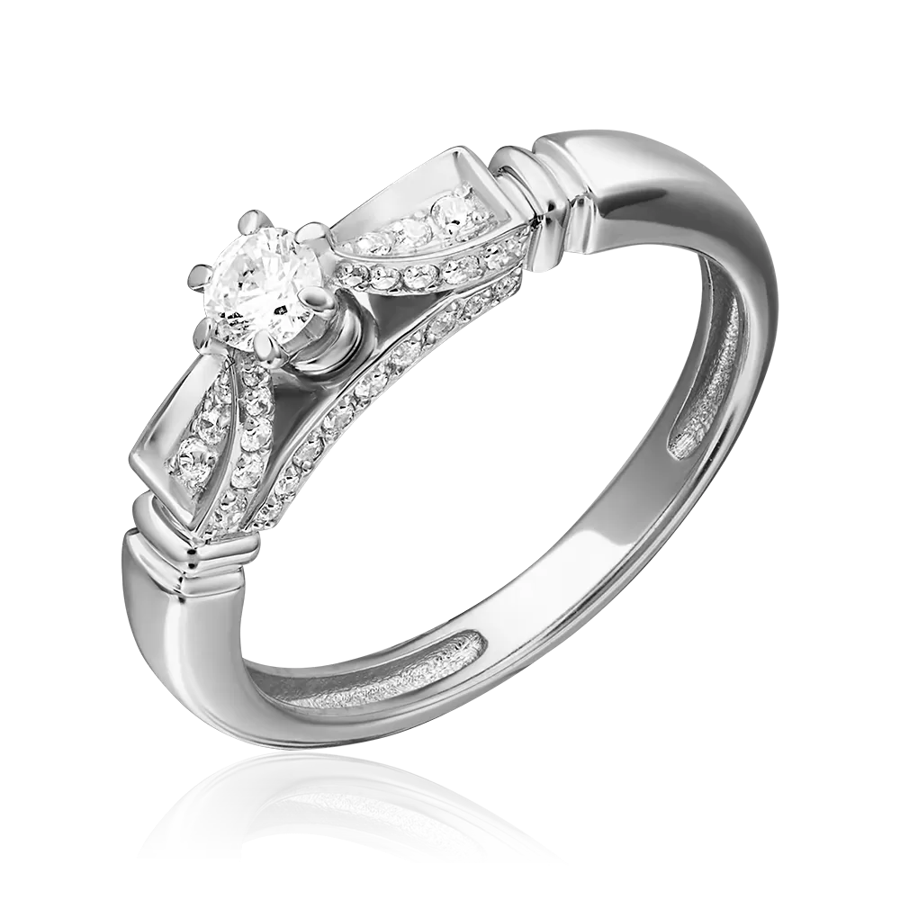 Помолвочное кольцо из белого золота с бриллиантами 01-5230-00-101-1120-30