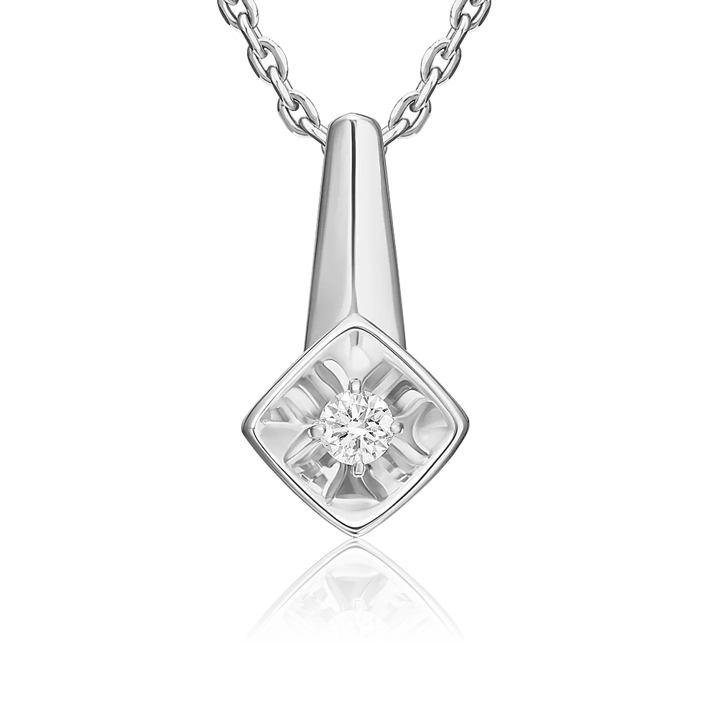 Подвеска из белого золота с бриллиантом 03-3594-00-101-1120