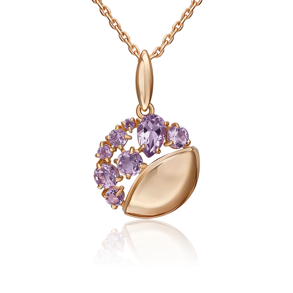 Подвеска из красного золота с аметистами 03-3563-00-203-1110