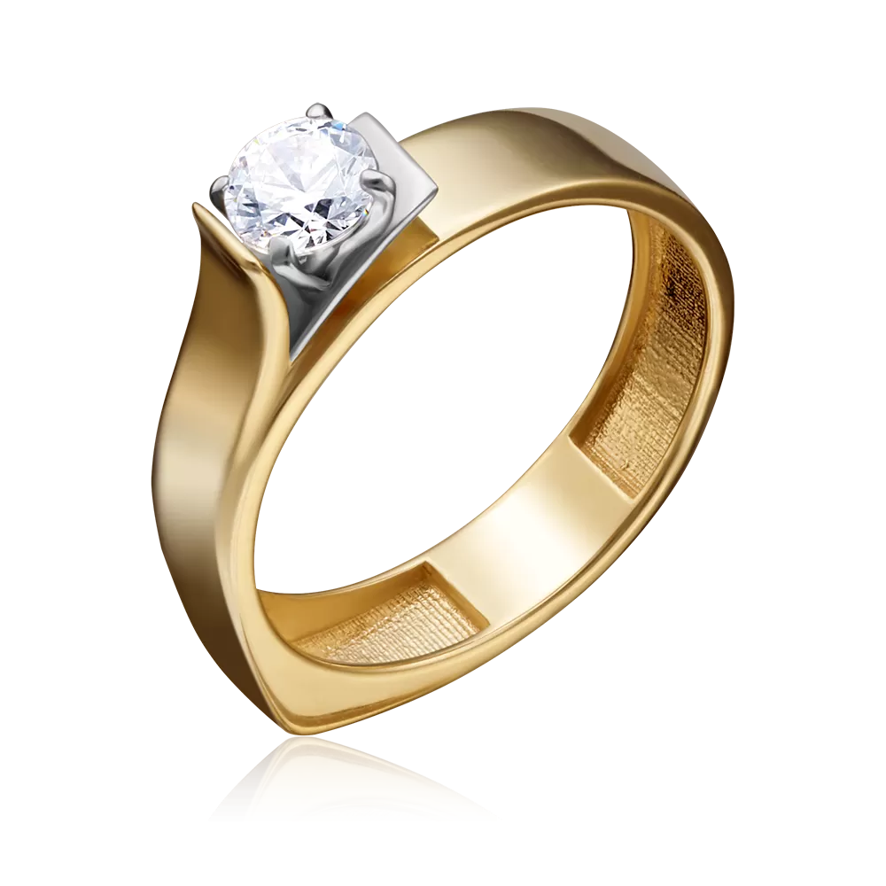 Кольцо из комбинированного золота с фианитом 01-5181-01-501-1121-67