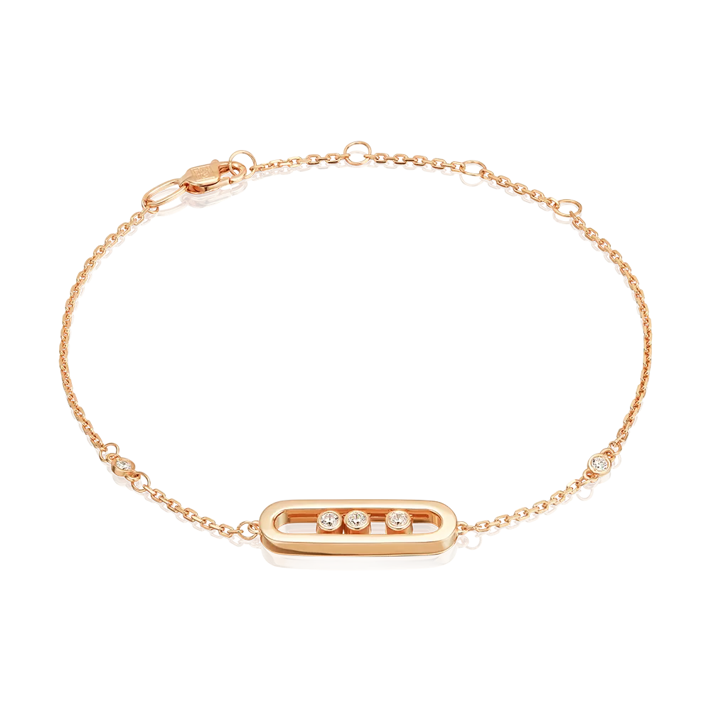 Браслет из красного золота с фианитами 05-0853-00-401-1110