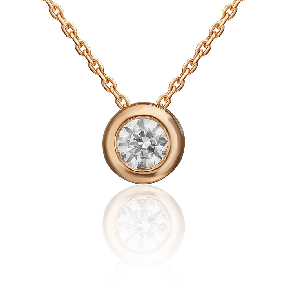 Подвеска-бегунок из красного золота с фианитом 03-0318-00-501-1110-38