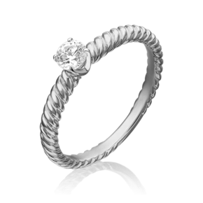 Помолвочное кольцо из белого золота c фианитом 01-5272-00-501-1120-38