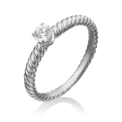 Помолвочное кольцо из белого золота c фианитом 01-5272-00-501-1120-38